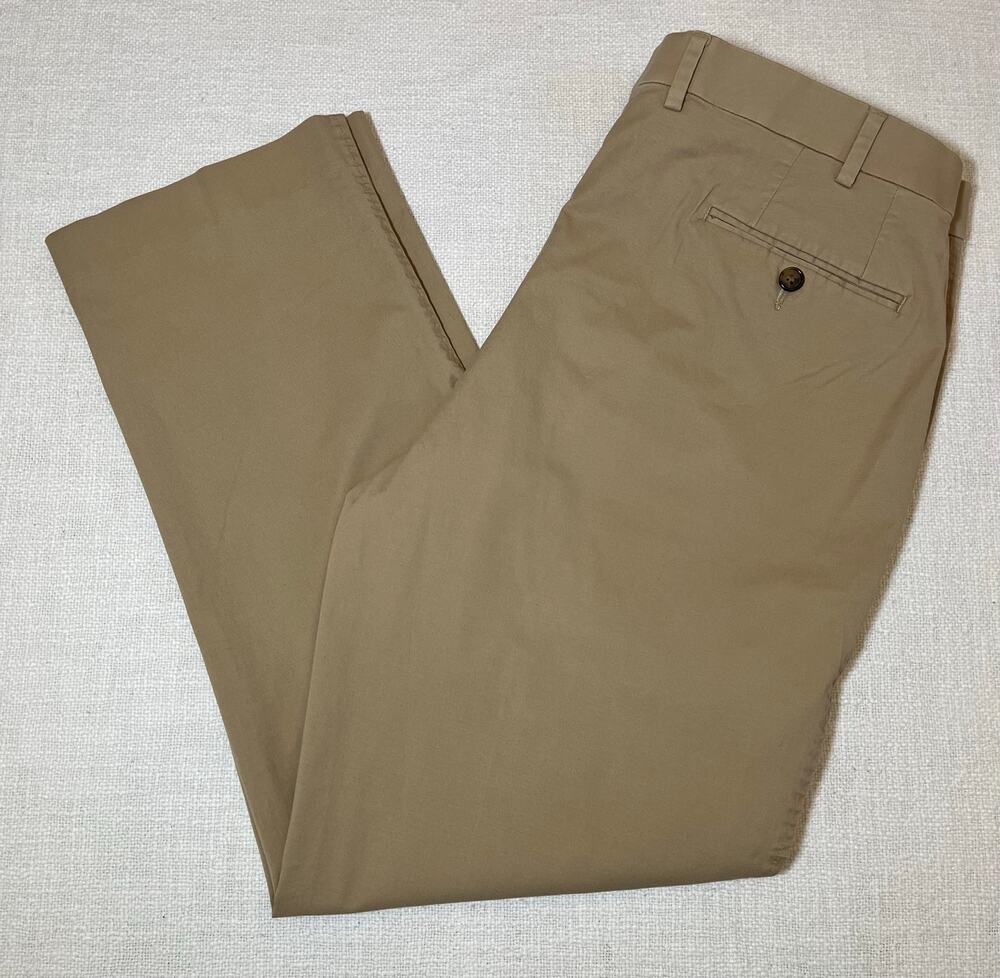 Lauren Ralph Lauren Mens Chino Pants 36x30 Khaki Tan Flat Front Stretch EUC